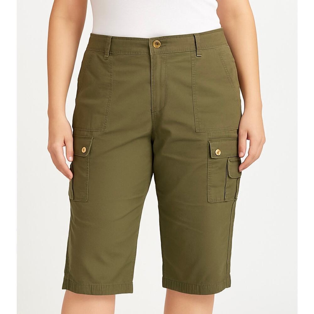 Lauren Ralph Lauren Olive Green Cargo Capri Pants Size 16